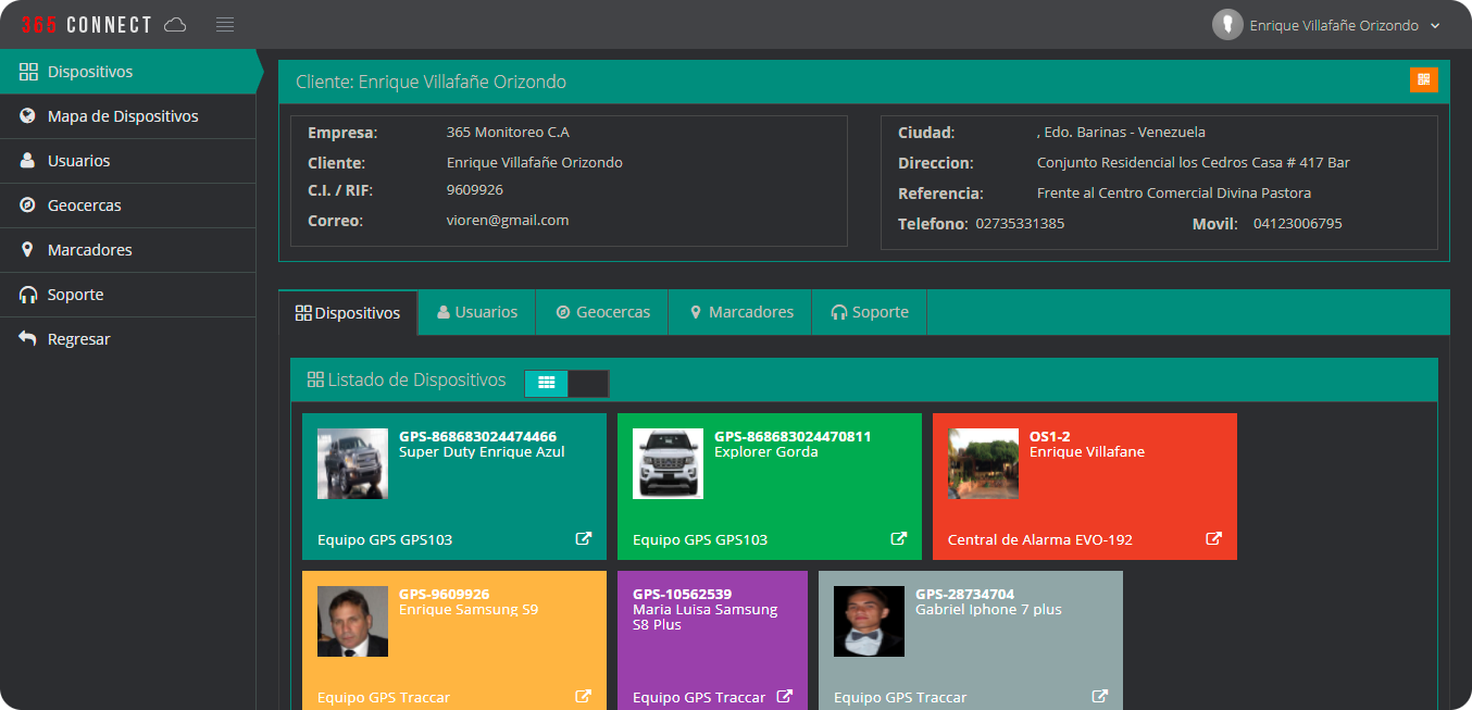Panel Cliente ingresar cliente