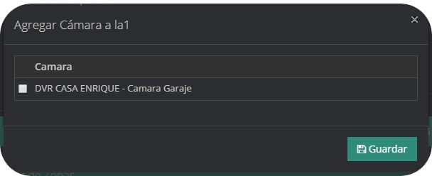 Agregar zona addcamara