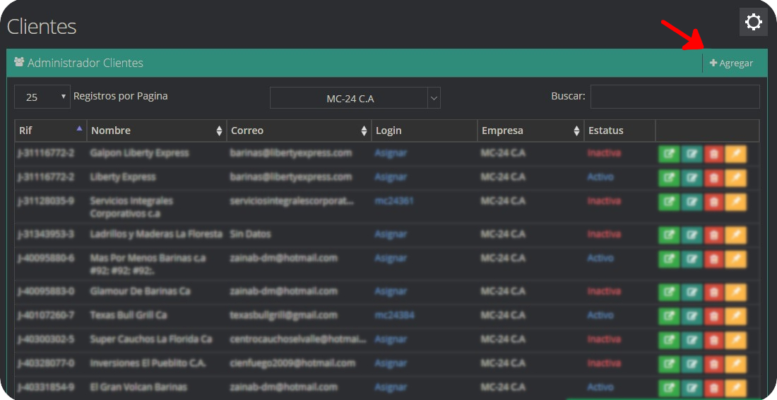 Agregar Cliente Agregar Cliente