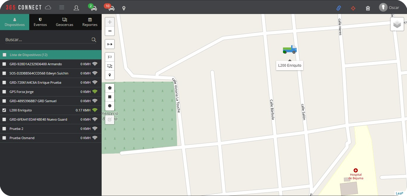 Pestaña Mapa Mapa de Dispositivos