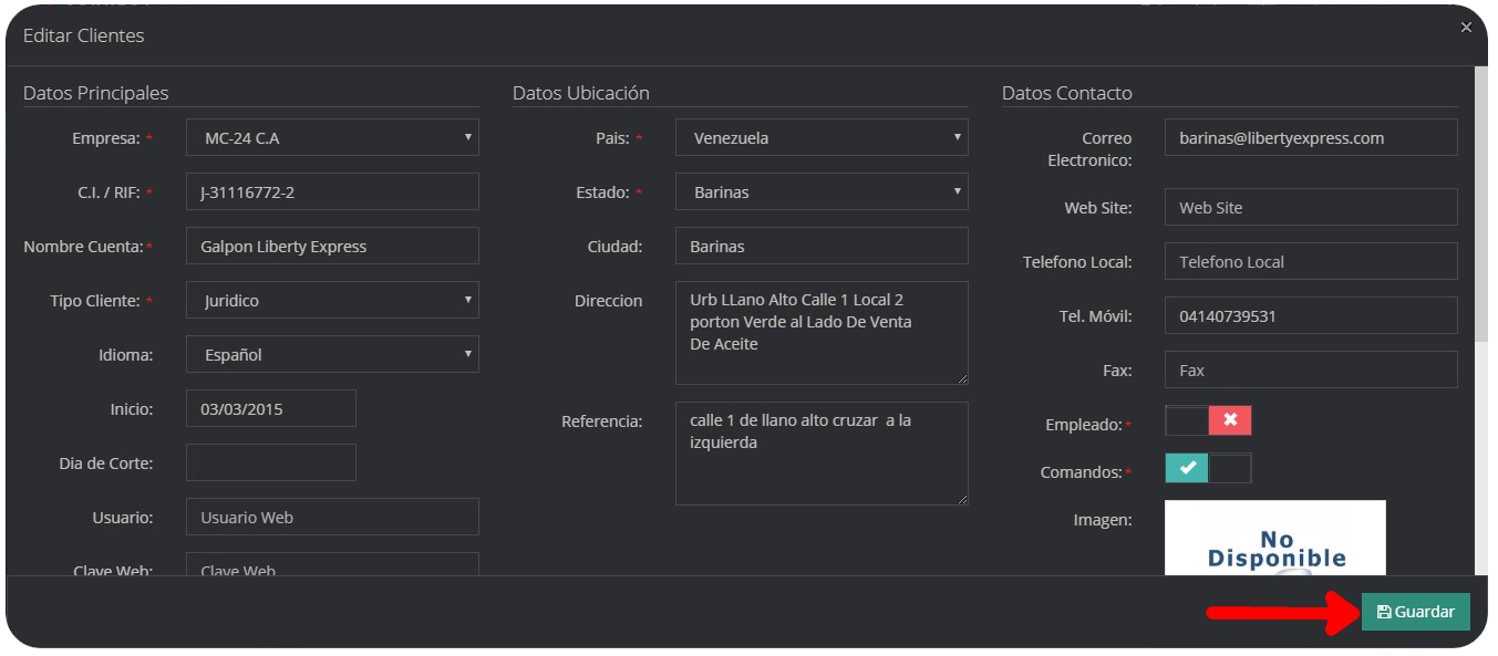 Editar Cliente Edición de cliente