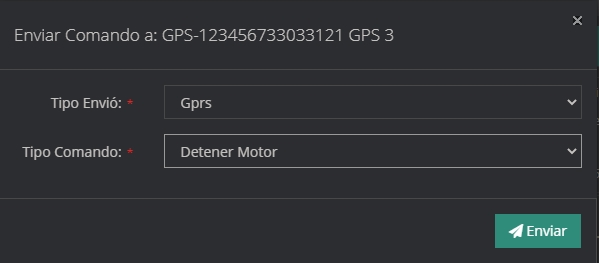 Enviar Comando panel dispositivo