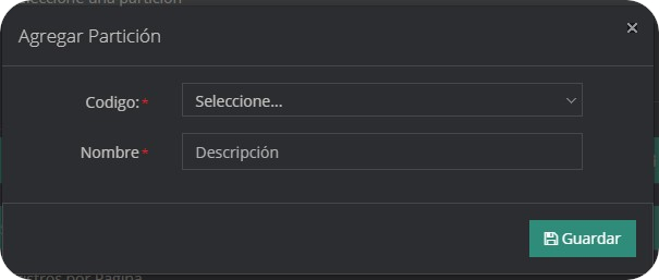 Partición Agregar Partición