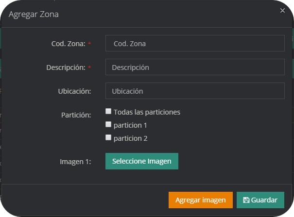 Agregar zona formularioZona