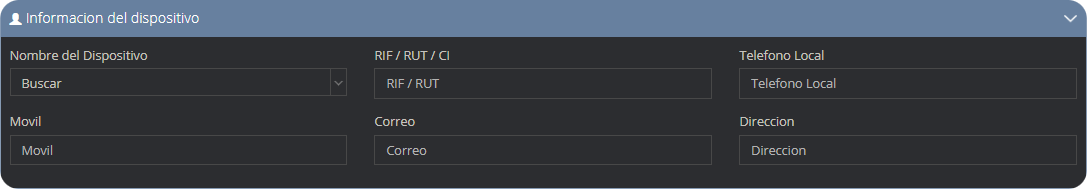 Informacion Dispositivo Informacion Dispositivo
