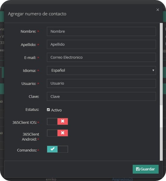 Modal agregar Usuarios Agregar Usuarios