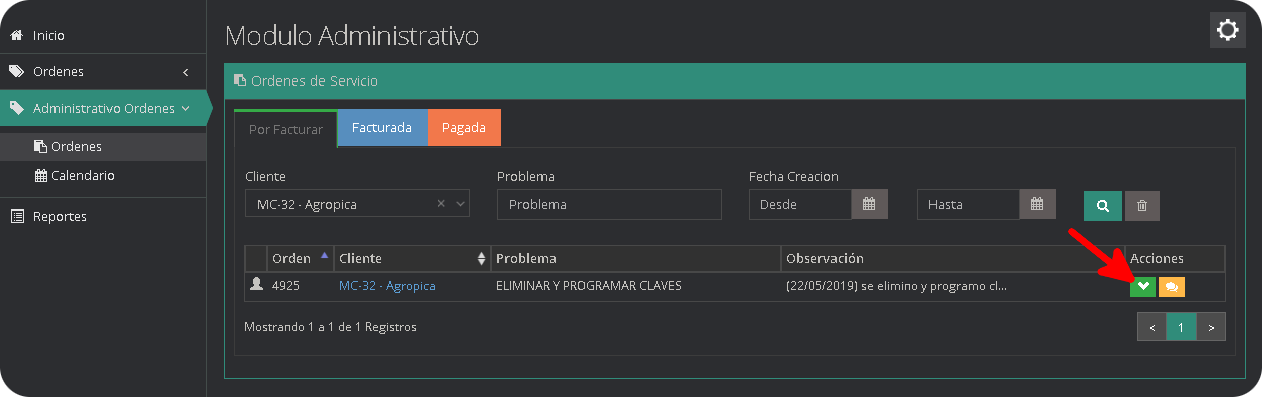 Orden Ejecutada Ordene Ejecutada