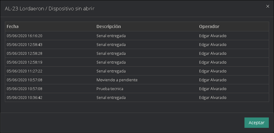 Ventana ver monitoreo_ver