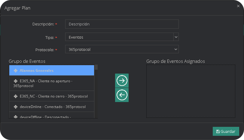 Agregar Planes Planes
