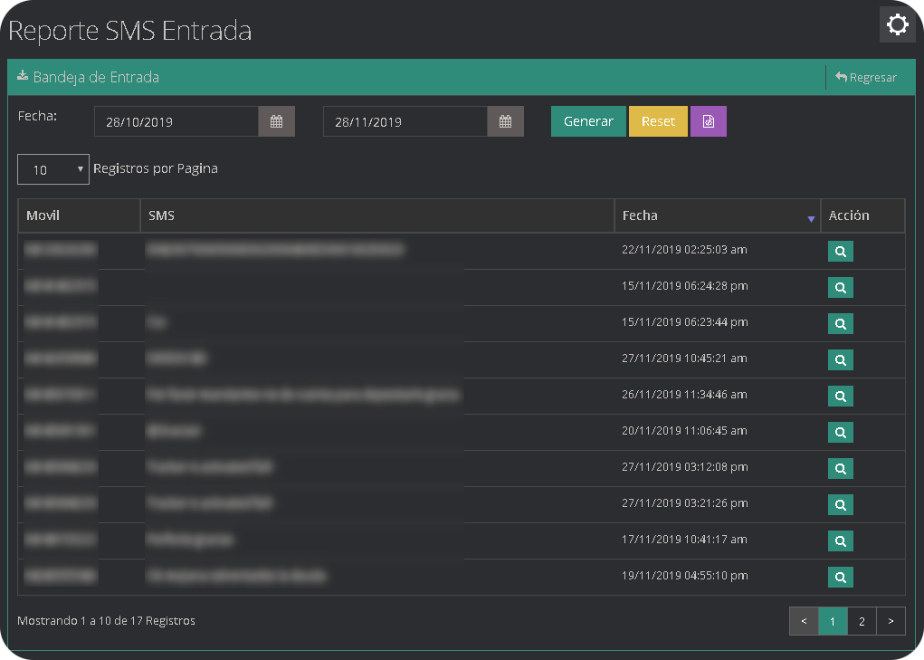 SMS Entrada SMS Entrada