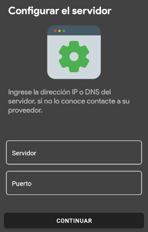 configuración del servidor