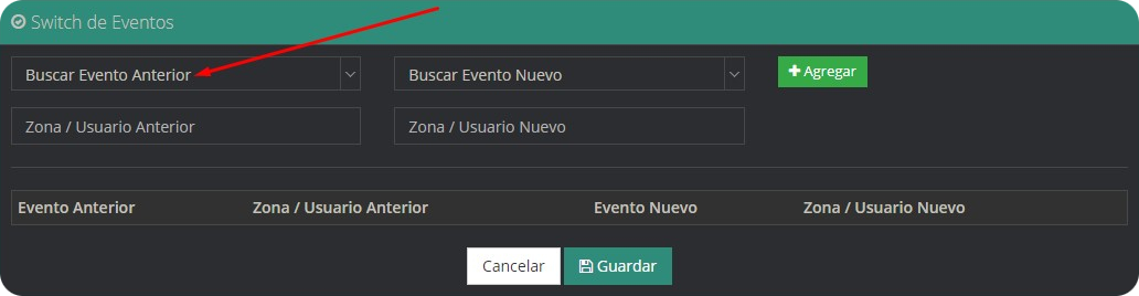 Switch Eventos switch eventos