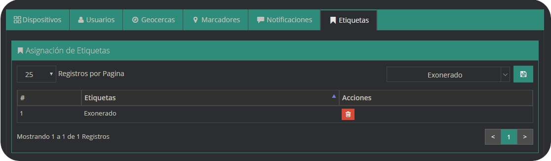 Pestaña Etiquetas Etiquetas